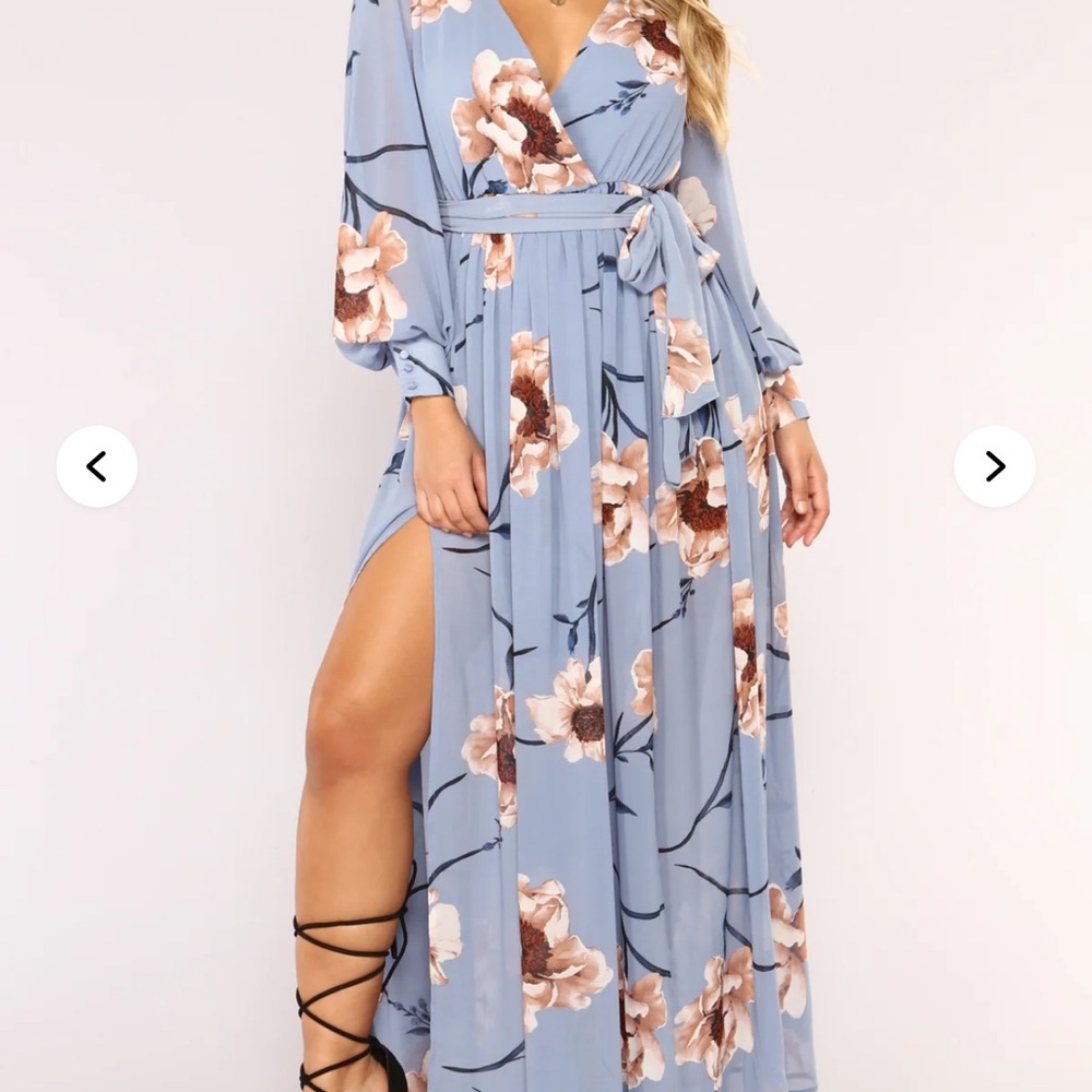 Park Avenue Maxi Dress - Light Blue XL